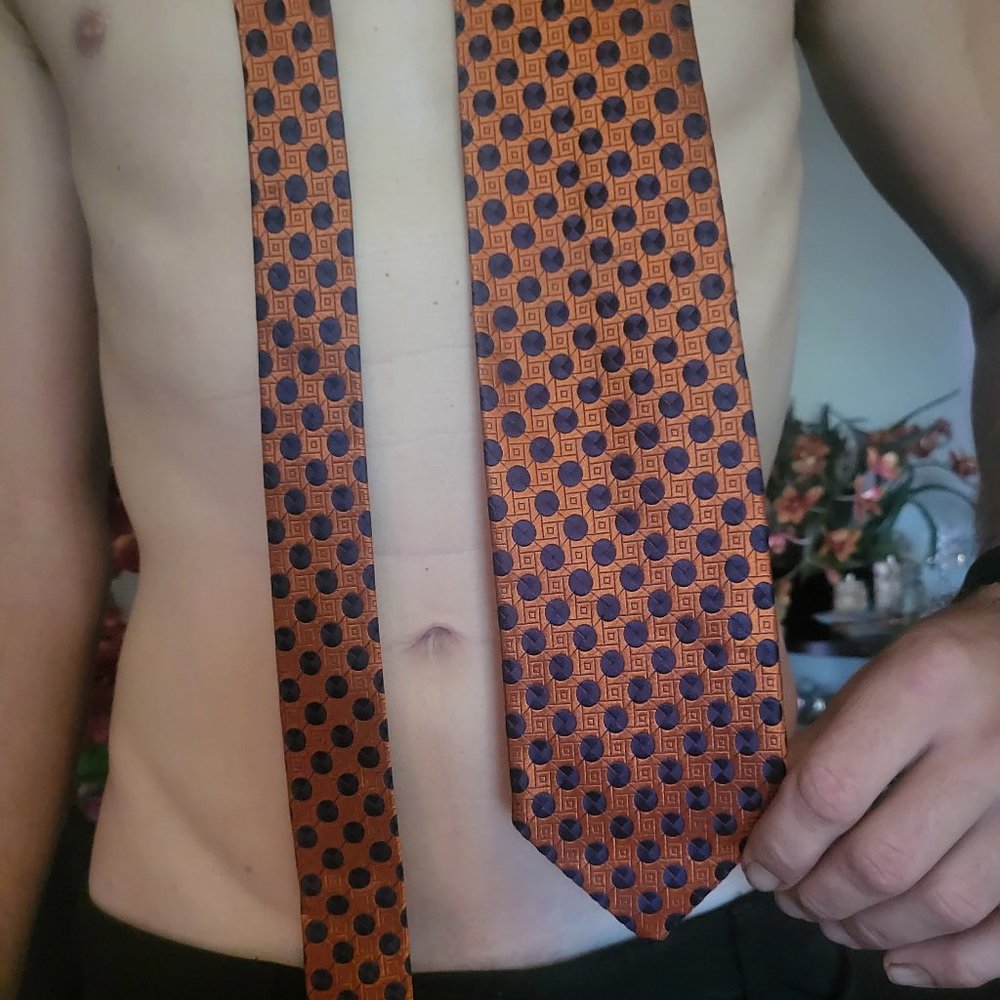 Orange Blue Zegna Tie